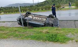 Aydın'da otomobil ters döndü; 1 yaralı