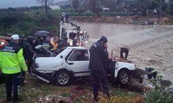 Akarsuya düşen araçta bir kişi öldü