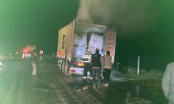 Karacasu'da korku dolu anlar: Kimyevi malzeme yüklü TIR'da yangın çıktı