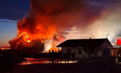 Kereste fabrikasında korkutan yangın