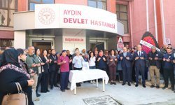 Aydın'da hastane personeline hüzünlü veda
