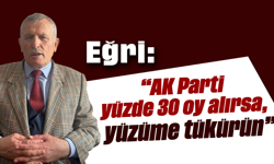 Eğri: “AK Parti yüzde 30 oy alırsa, yüzüme tükürün”