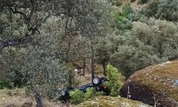 Aydın'da korkutan kaza: Otomobil yoldan çıkarak yuvarlandı