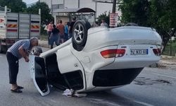 Aydın'da otomobil takla attı