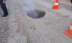 Germencik’te yol çöktü