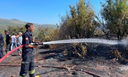 Yerleşim yerlerine yakın makilik alandaki yangın korkuttu