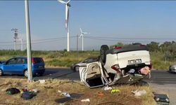Aydın’da kaza sonrası araç ters döndü; 4 yaralı