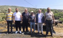 Karakoz, yangın mağduru çiftçiyi yalnız bırakmadı
