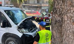 Nazilli'de panik anları: kamyonet alevlere teslim oldu