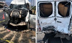Buharkent'te korkutan kaza : Transit minibüse arkadan çarptı