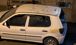 Otoparktaki araçların üzerine insansız hava aracı düştü