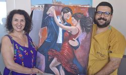Kuşadalı ressam Kaya’dan doktor Çelikkol'a sanat dolu teşekkür