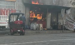 Nazilli’de korkutan yangın:Kokoreç tezgahı kül oldu