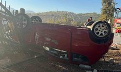 Kuşadası’nda otomobil takla attı: 1 yaralı