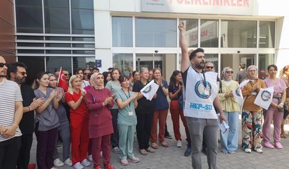 Sağlık emekçileri ''Hakları'' için Kuşadası'ndan ses yükseltti