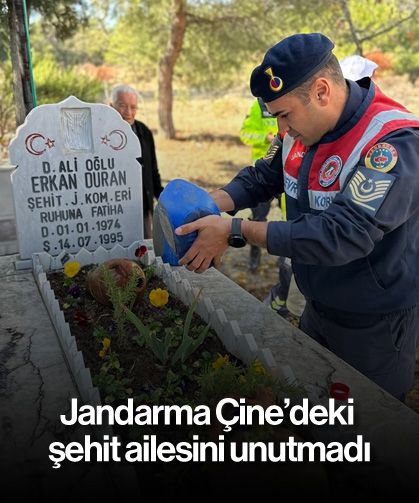 Jandarma Çine’deki şehit ailesini unutmadı