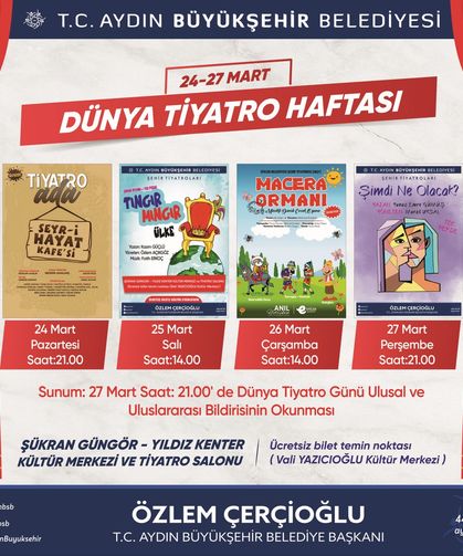 Başkan Çerçioğlu Aydınlıları Dünya Tiyatro Haftası etkinlikleri ile buluşturuyor