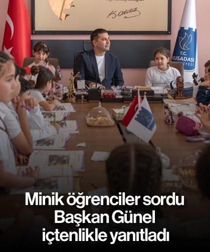 Minik öğrenciler sordu Başkan Günel içtenlikle yanıtladı