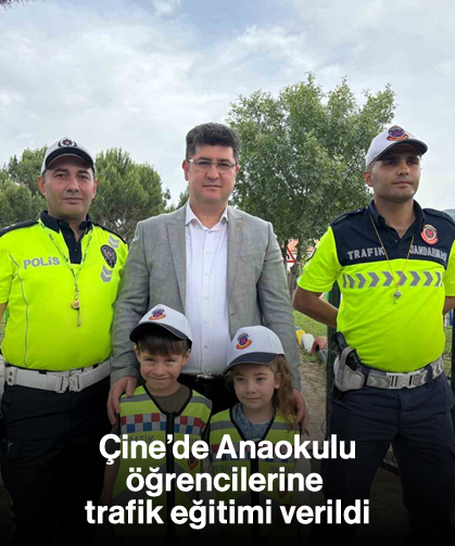 Çine’de Anaokulu öğrencilerine trafik eğitimi verildi