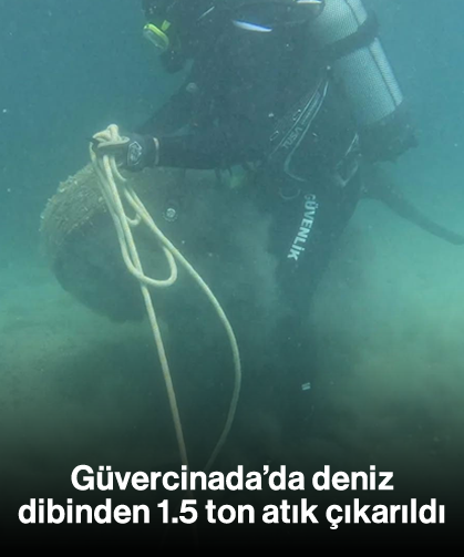 Güvercinada’da deniz dibinden 1.5 ton atık çıkarıldı