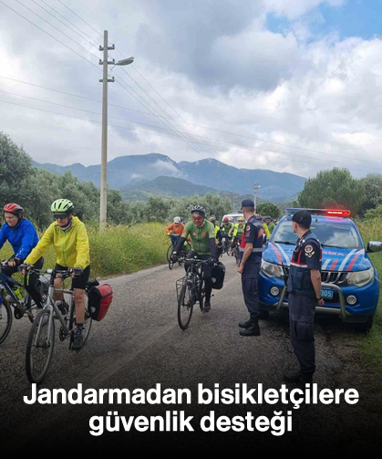 Jandarmadan bisikletçilere güvenlik desteği