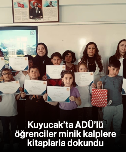 Kuyucak’ta ADÜ'lü öğrenciler minik kalplere kitaplarla dokundu