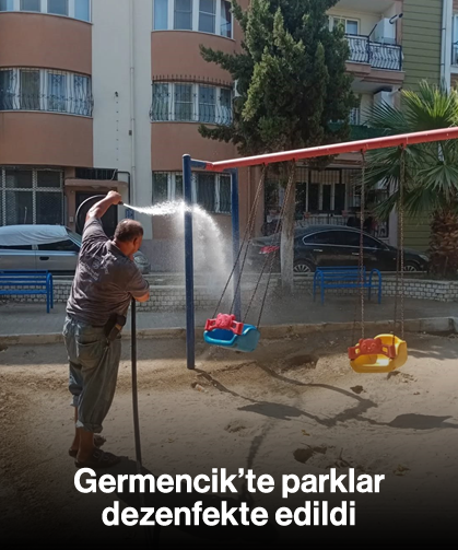 Germencik’te parklar dezenfekte edildi