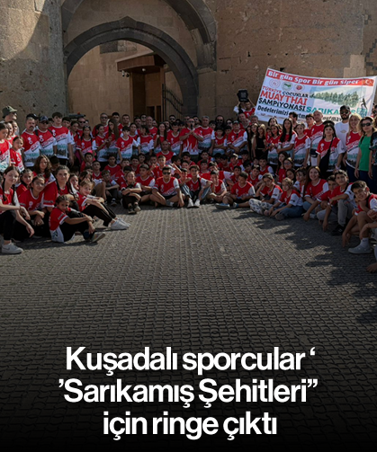 Kuşadalı sporcular ''Sarıkamış Şehitleri'' için ringe çıktı