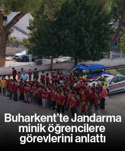 Buharkent’te Jandarma, minik öğrencilere görevlerini anlattı