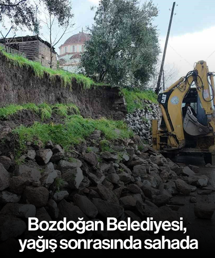 Bozdoğan Belediyesi, yağış sonrasında sahada