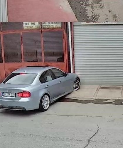 Drift yaparken dükkana girdi