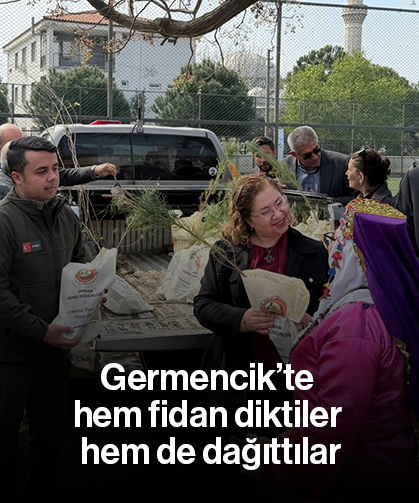 Germencik’te hem fidan diktiler hem de dağıttılar