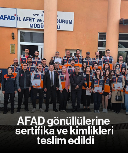 AFAD gönüllülerine sertifika ve kimlikleri teslim edildi