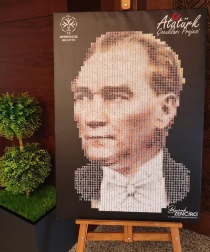 Germencik’te 500 çocukla Atatürk portresi oluşturuldu