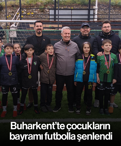 Buharkent'te çocukların bayramı futbolla şenlendi