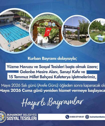 Buharkent Belediyesi’nden bayramda sosyal tesislerde geçici düzenleme