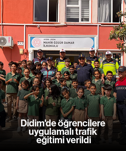 Didim'de öğrencilere uygulamalı trafik eğitimi verildi