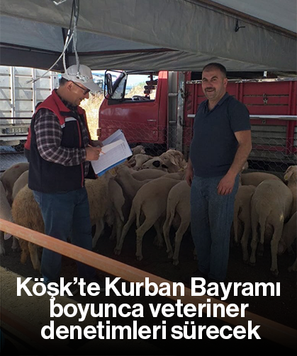 Köşk’te Kurban Bayramı boyunca veteriner denetimleri sürecek