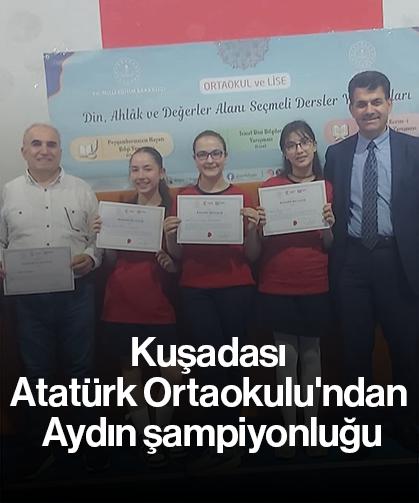 Kuşadası Atatürk Ortaokulu'ndan Aydın şampiyonluğu