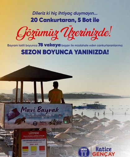 Didim Belediyesi sahillerde güvenlik nöbetini sürdürüyor