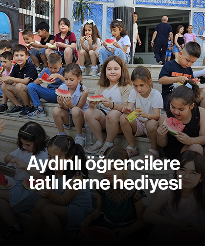 Aydınlı öğrencilere tatlı karne hediyesi