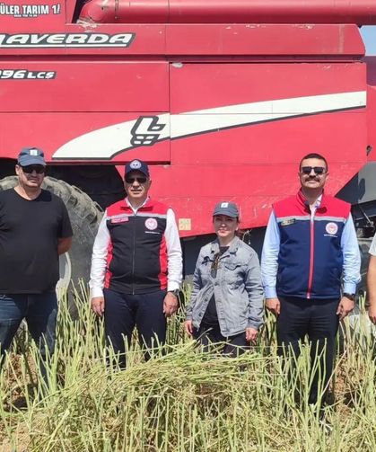 Söke’de kanola hasadı gerçekleştirildi