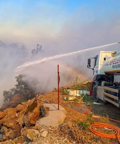 Çine’deki yangına Efeler Belediyesi’nden saha desteği