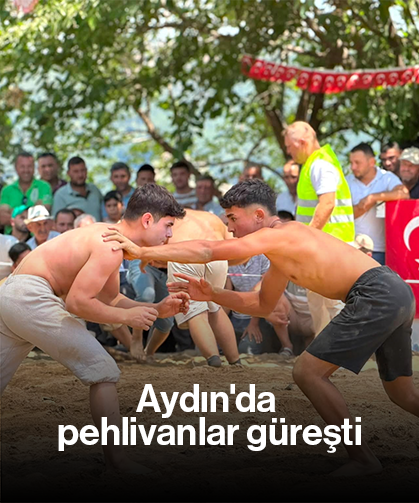Aydın'da pehlivanlar güreşti