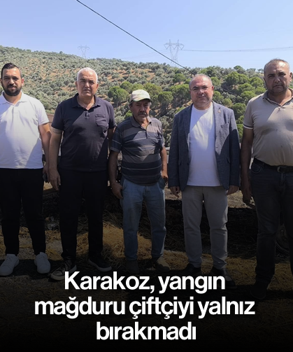 Karakoz, yangın mağduru çiftçiyi yalnız bırakmadı