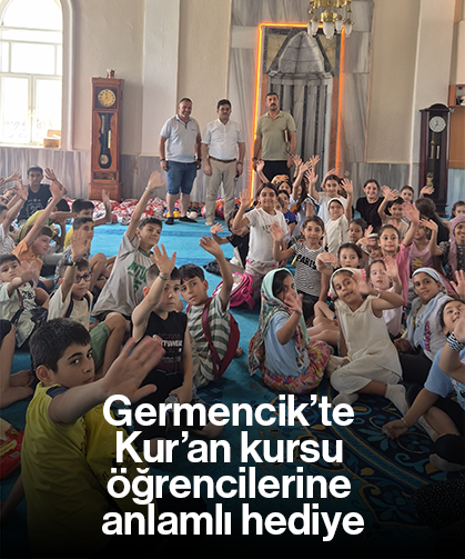 Germencik’te Kur’an kursu öğrencilerine anlamlı hediye