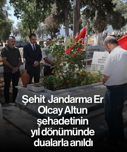 Karacasu'da Şehit Jandarma Er Olcay Altun şehadetinin yıl dönümünde dualarla anıldı