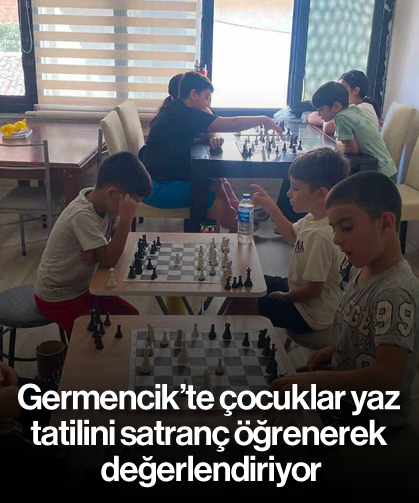 Germencik’te çocuklar yaz tatilini satranç öğrenerek değerlendiriyor