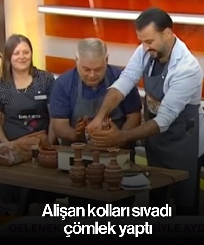 Alişan kolları sıvadı, çömlek yaptı