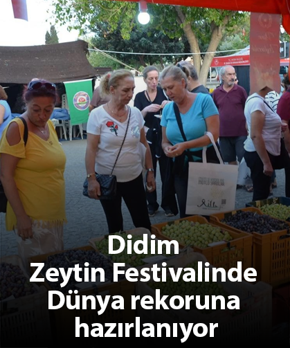 Didim Zeytin Festivalinde Dünya rekoruna hazırlanıyor